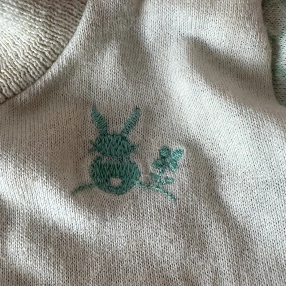 Vintage 70s 80s‎ Healthtex Baby Girl Romper Size 9 Months Diamond Print Bunny